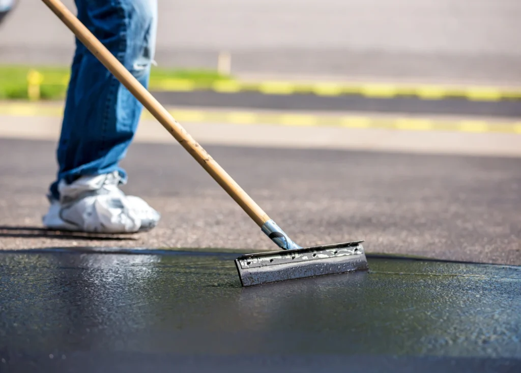 Double V's Asphalt Seal Coating work detail